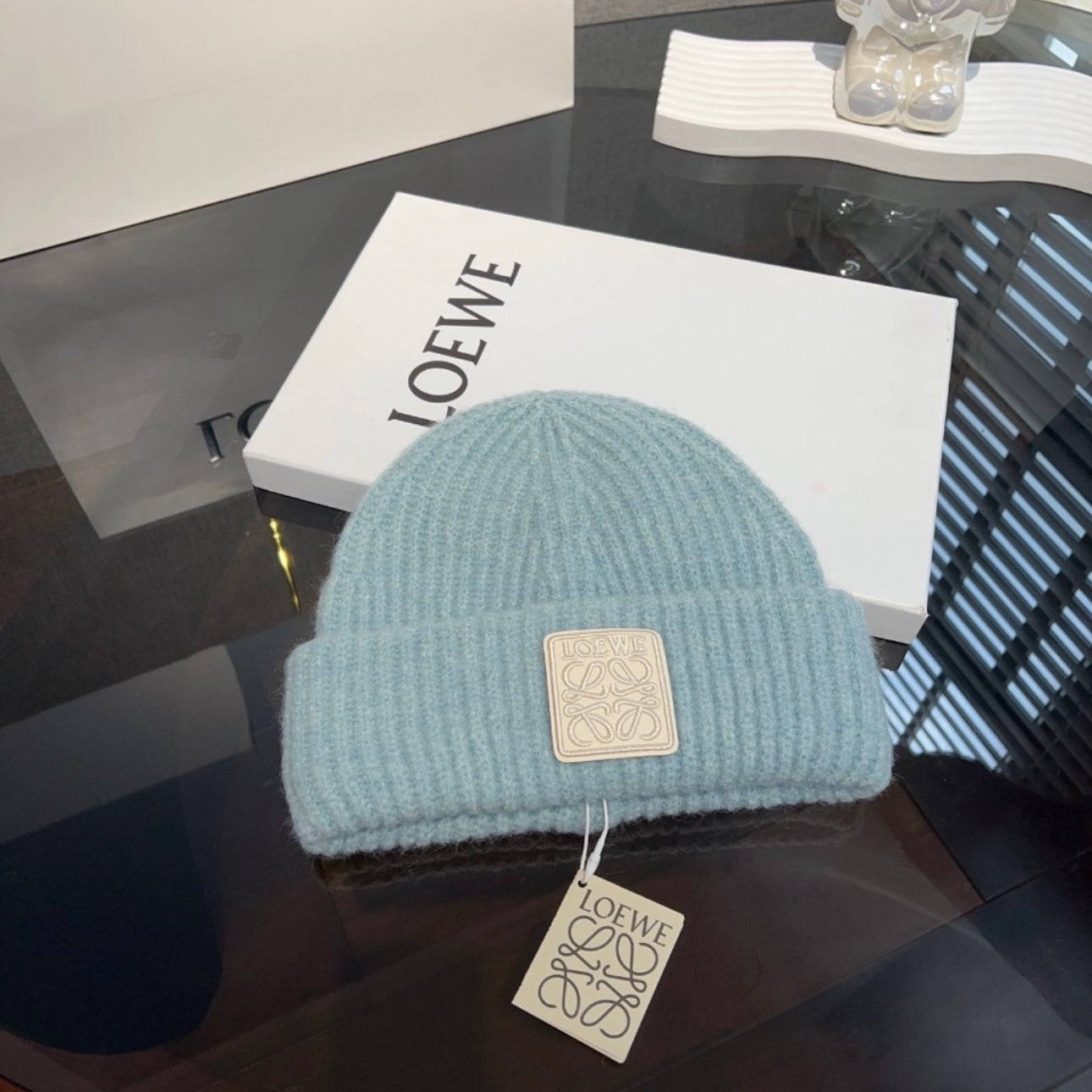 Blue/Cream LOWE Beanie
