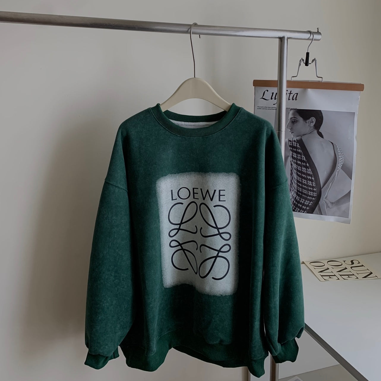 Green LOWE Oversized Sweater