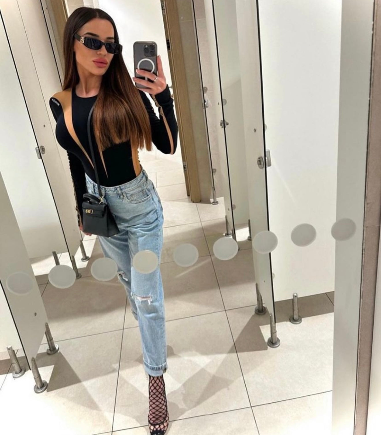 Mugl Sheer Panel Bodsuit