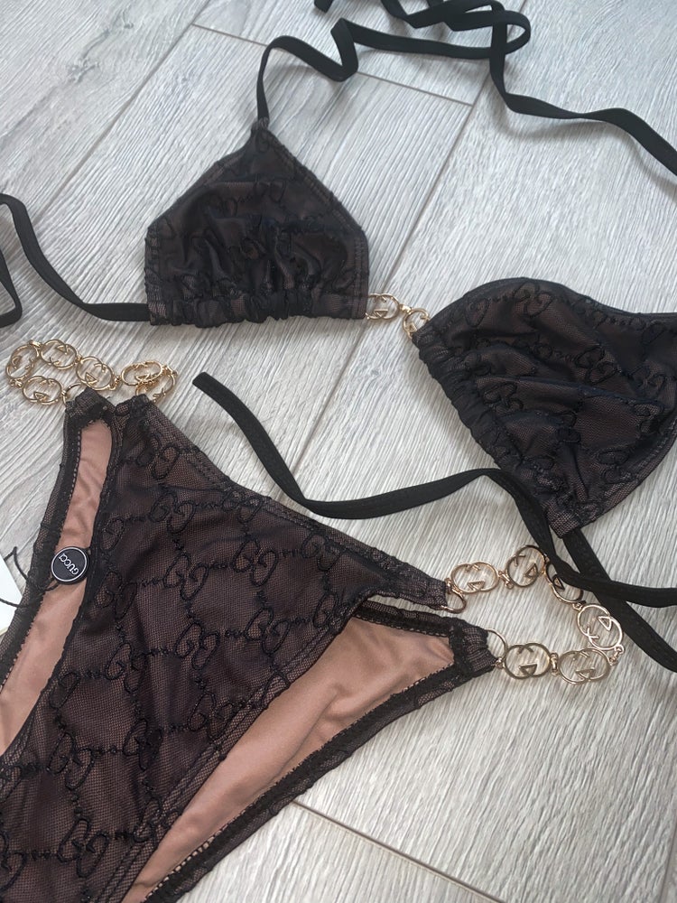 Black Chain GG Swimsuit