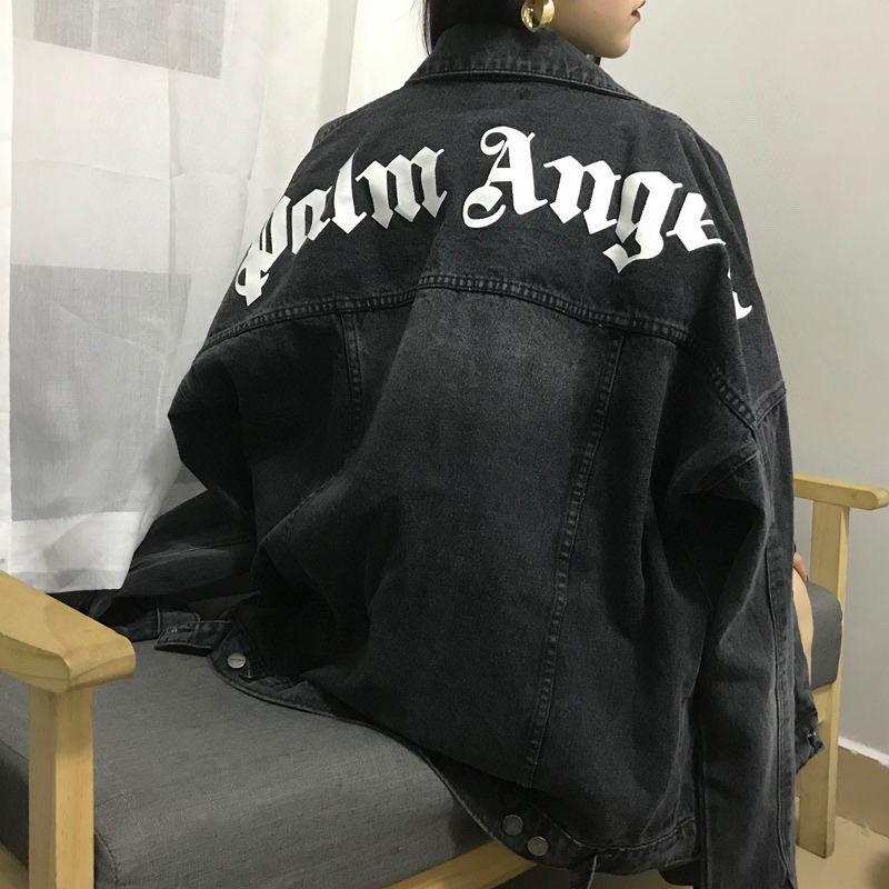 Angels Oversized Black Denim Jacket
