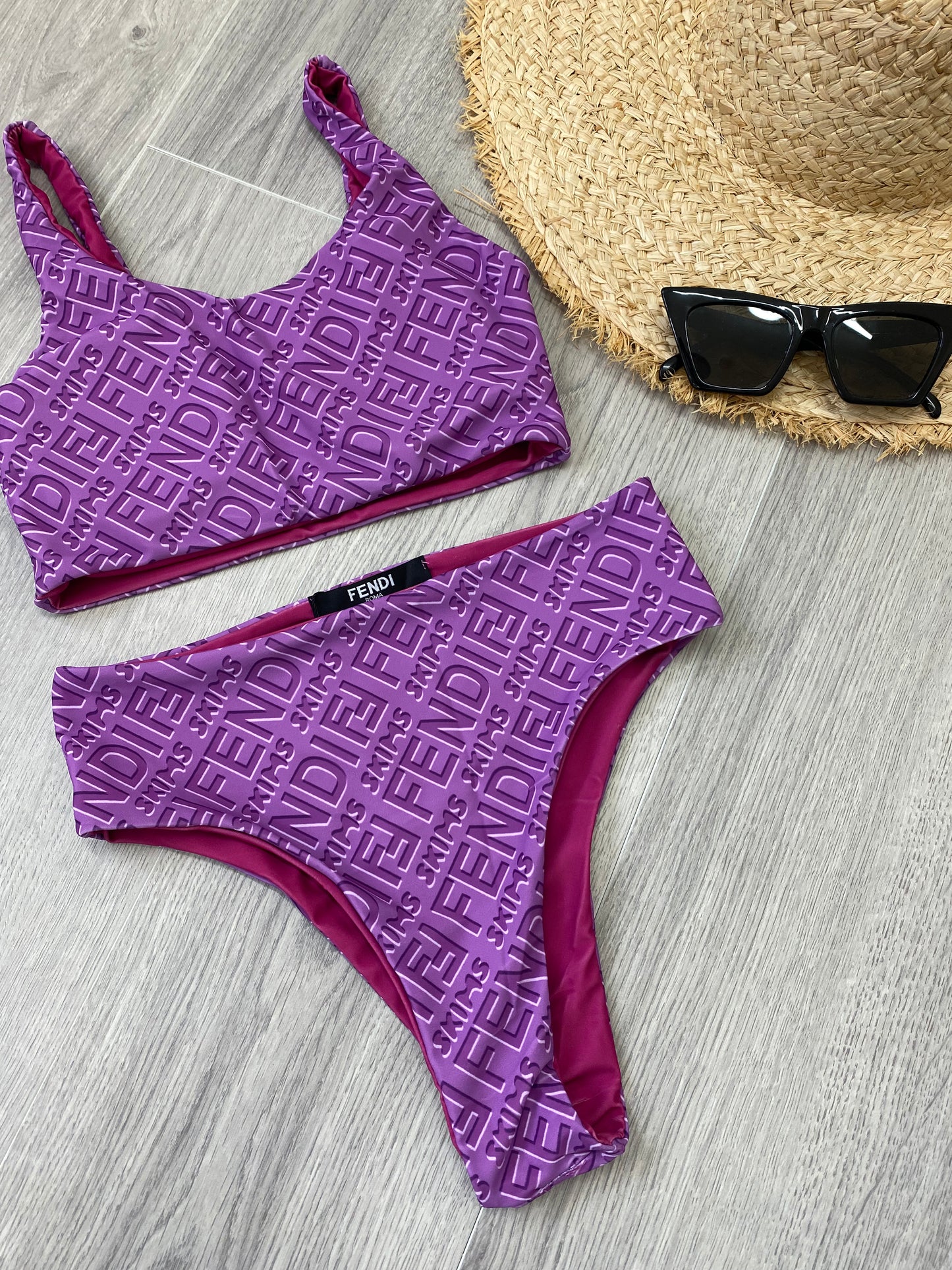 Lilac High Waisted FF Bikini