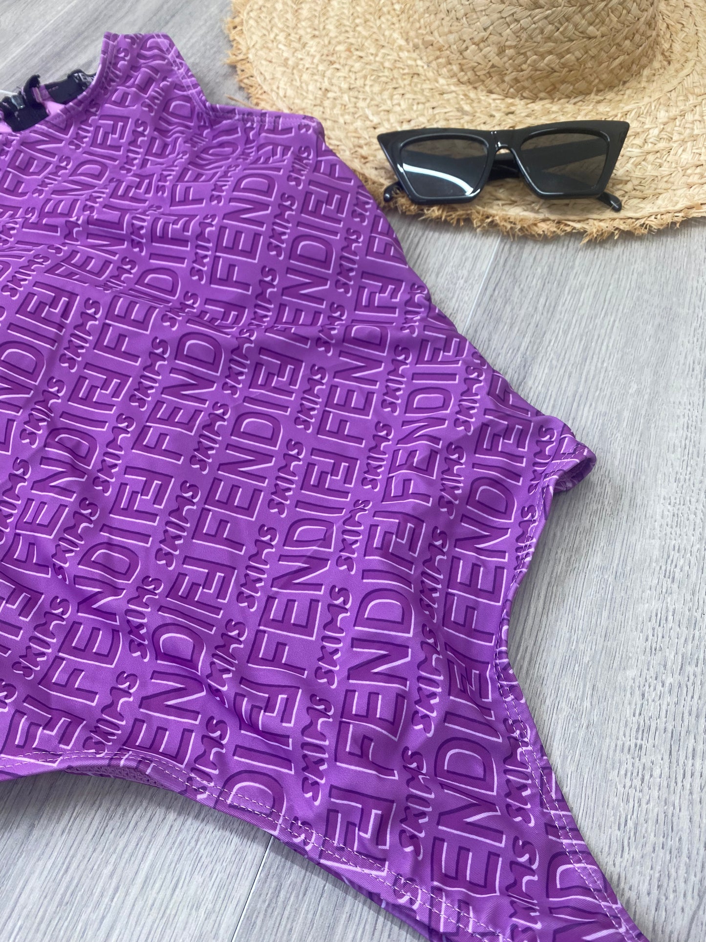 Lilac High Neck FF Swimsuit