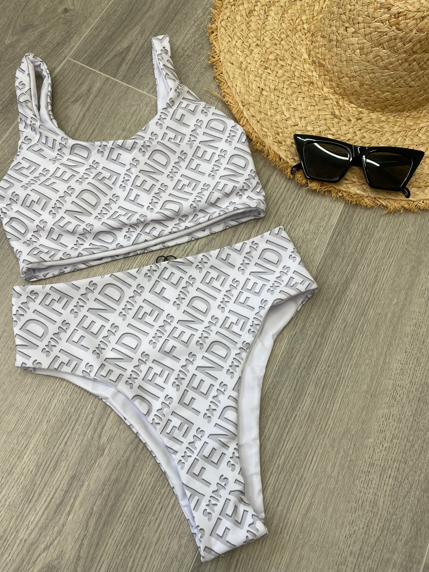 White High Waisted FF Bikini