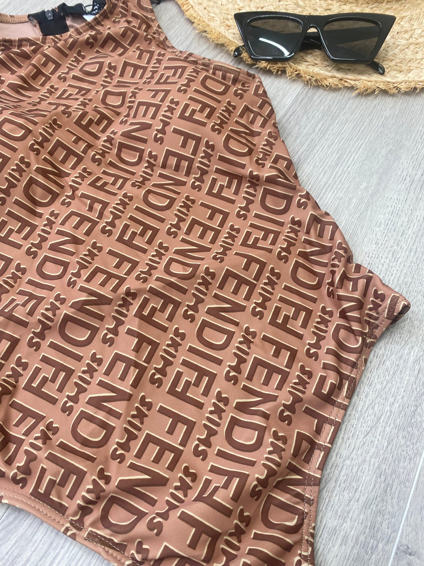 Nude High Neck FF Swimsuit