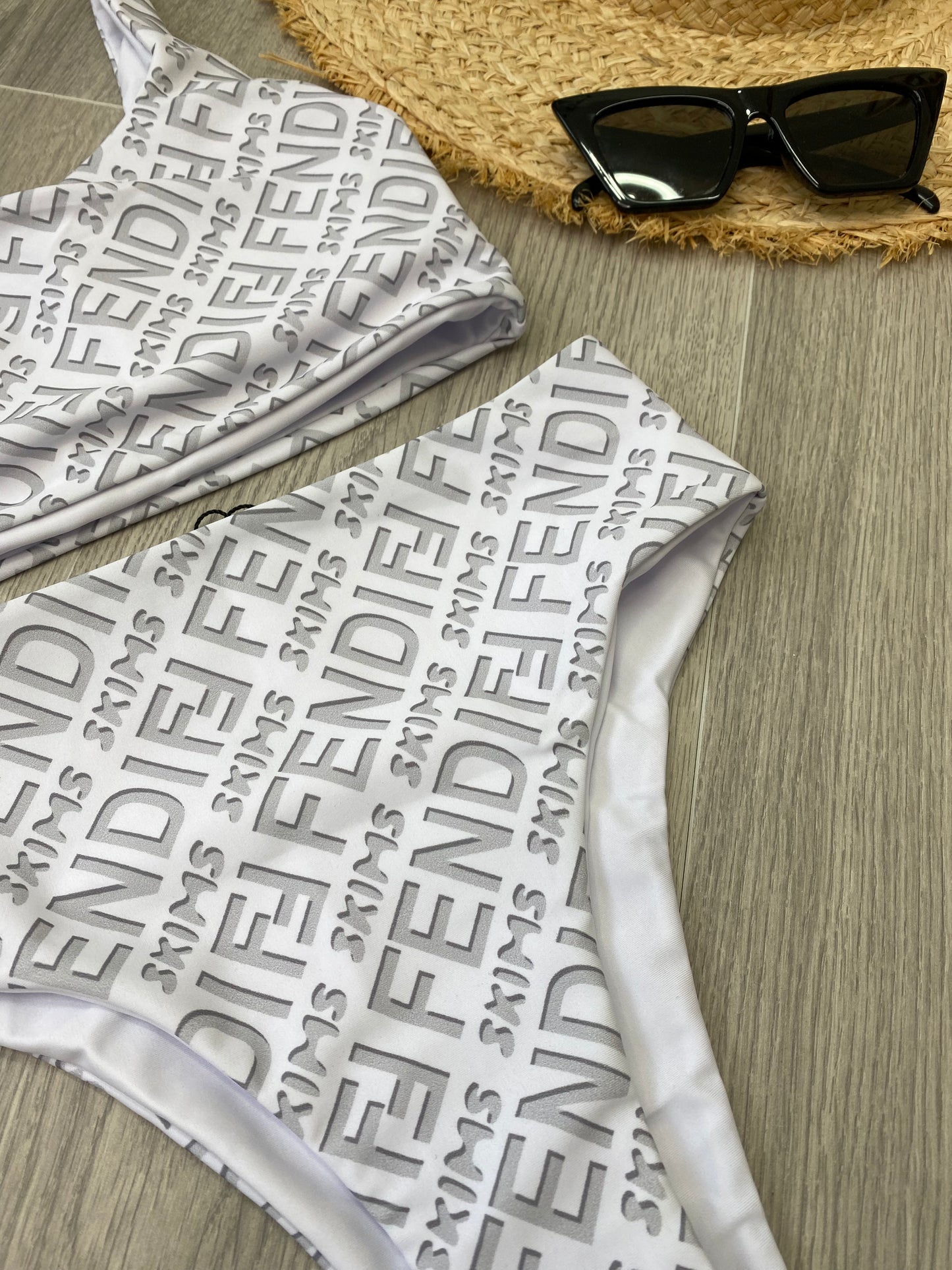 White High Waisted FF Bikini