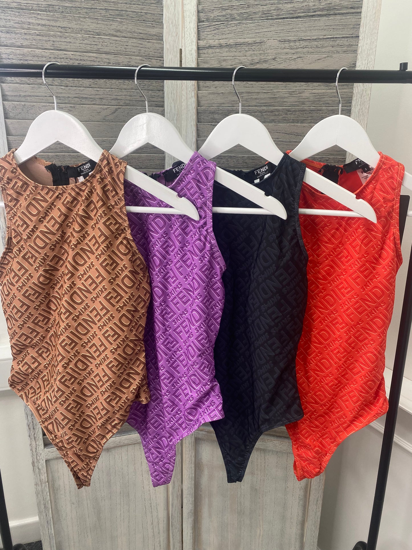 Black High Neck FF Swimsuit