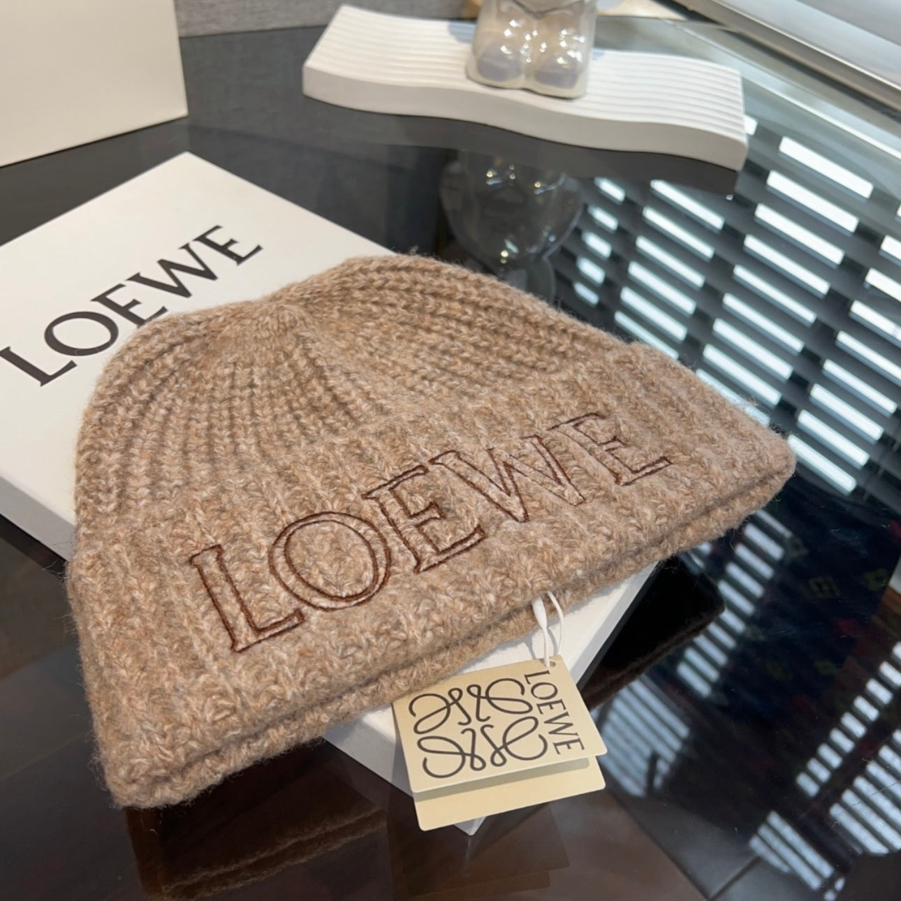 Beige LOWE Beanie