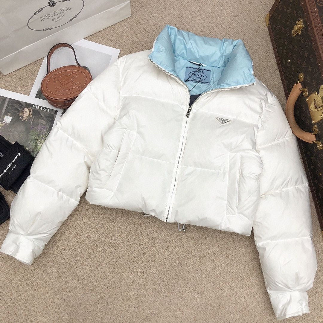 White Prad Puffer Coat