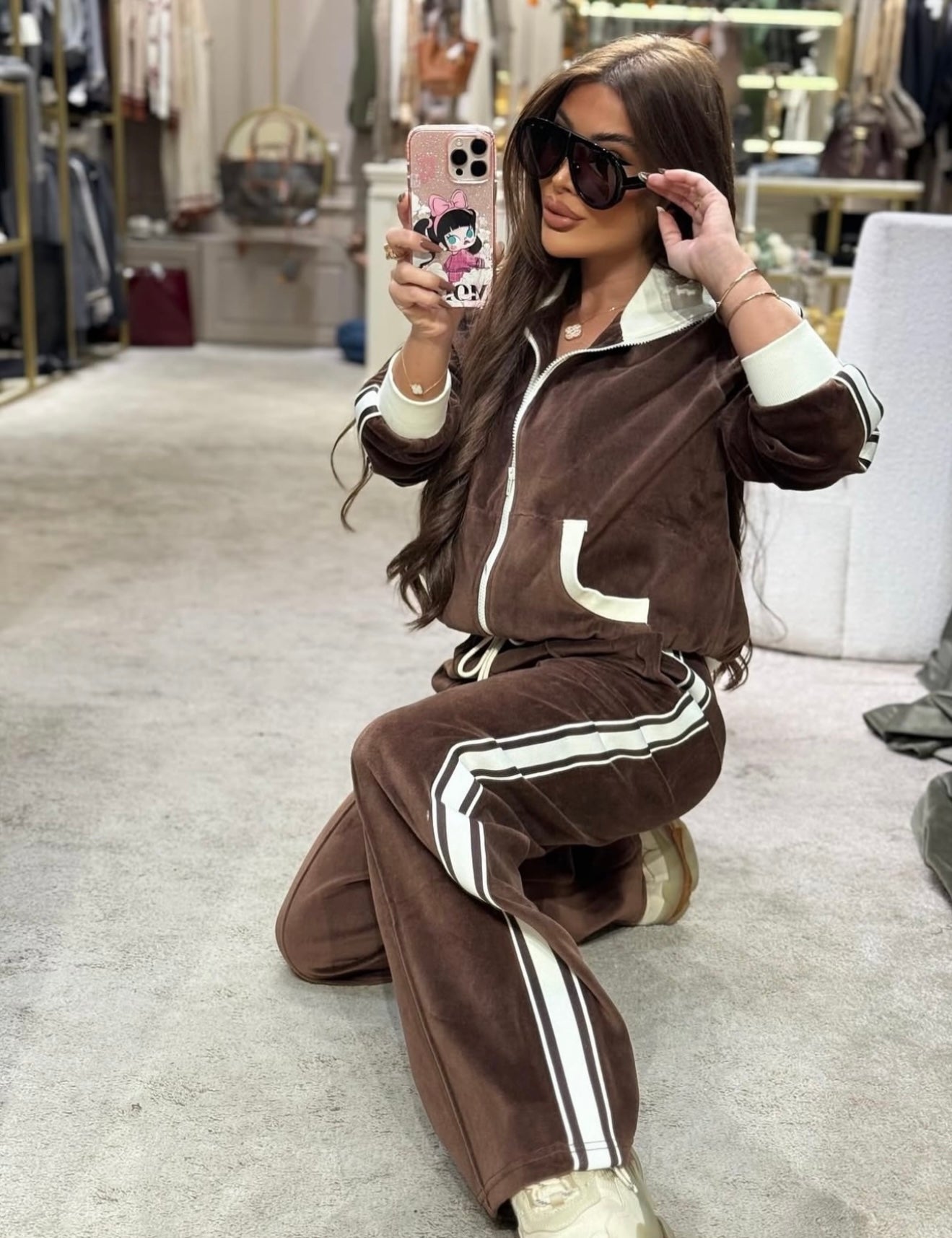 CEL Velour Tracksuit - Brown