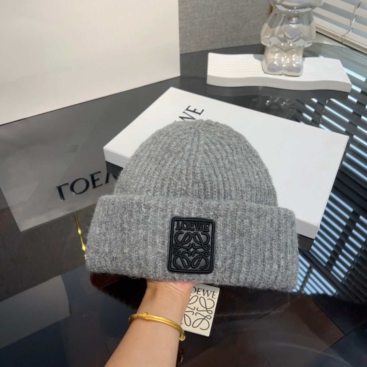 Grey/Black LOWE Beanie