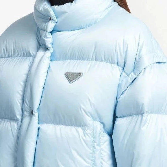 Blue P Cropped Puffer Coat/Gilet