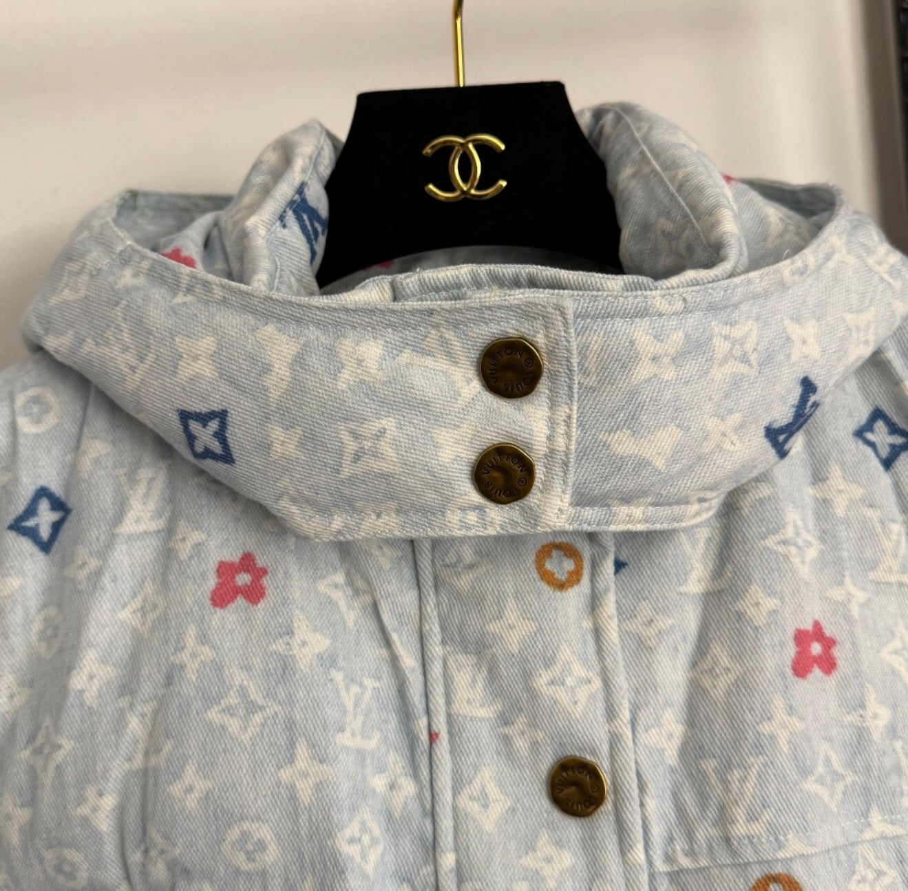 LOUIE Denim Bomber Puffer Jacker